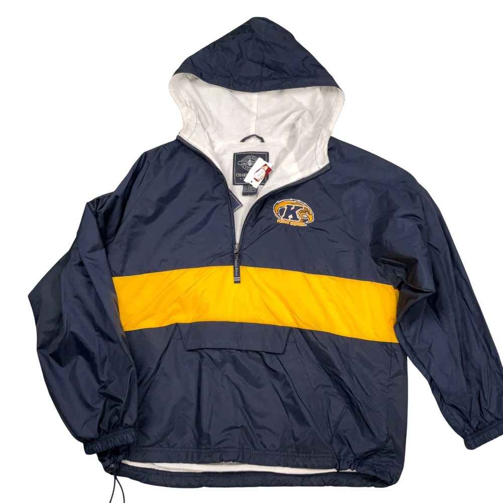 Charles River Kent State Windbreaker Mens XS Navy Gold Pullover College Logo